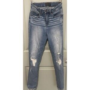 Buckle Black Women Jeans Blue Size 25x27 Ankle Skinny Distressed Denim Fit #35